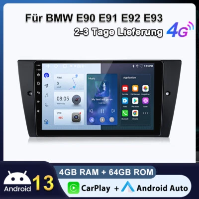 Carplay Android 13 Für BMW E90 E91 E92 E93 Autoradio GPS NAVI SWC RDS DAB+ 4+64G - Bild 1 von 4