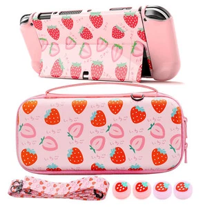 Strawberry Protective Shell Storage Bag For Nintendo Switch OLED Game Console - Picture 1 of 6