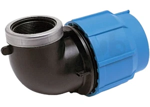 50mm x 1 1/2" BSP female elbow for blue MDPE pipe. GF Georg Fischer Plasson - Picture 1 of 3