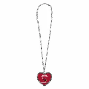 ARIZONA CARDINALS LARGE CRYSTAL HEART NECKLACE - Picture 1 of 3