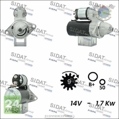 Motorino di avviamento Sidat per OPEL ZAFIRA A OMEGA B ASTRA G - Immagine 1 di 3