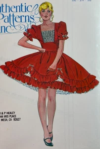 Authentic Patterns 322 Square Dance Dress Sz 12-16 FF Rockabilly Cosplay - Picture 1 of 4