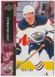 2021 2021-22 Upper Deck Exclusives #70 Josh Archibald 059/100 Edmonton Oilers - Foto 1 di 2