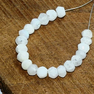 Rainbow Moonstone Faceted Rondelle Bead Briolette Natural Loose Gemstone Jewelry - Picture 1 of 3