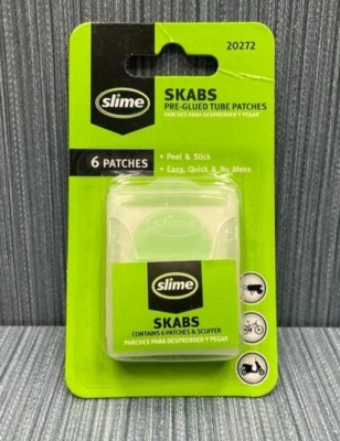 12x Slime SKABS Pre-Glued Tube Patches Peel & Stick Easy, Quick & No Mess 6 pack - Image 1 of 3
