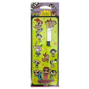 Hoja de pegatinas Powerpuff Girls Cartoon Network 2000 tarjetas Carlton vintage - Imagen 1 de 3