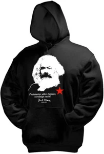 KARL MARX Proletarier aller Länder, vereinigt euch! Kapuzenpullover, schwarz - Picture 1 of 1