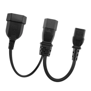 IEC320 C14 Stecker auf IEC320 C13+Euro Buchse Verlängerungskabel - Photo 1/8