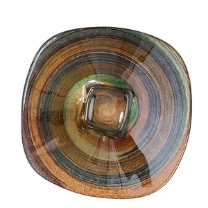 IL Quadrifoglio handverziert Italien Gold Glitzer Wirbel glasierte Kunstglasschale - Bild 1 von 11