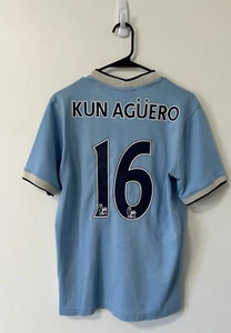 Manchester City Home 2013/14 Aguero #16 (M) - Foto 1 di 2