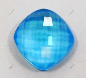 9 Ct NATURAL Extremely Blue Aquamarine Square Cut Certified Loose Gemstone Pair - Picture 1 of 5