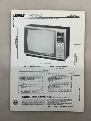 JCPenney 685-2089 сервисное руководство Sams Photofact бесплатная доставка - Изображение 1 из 4