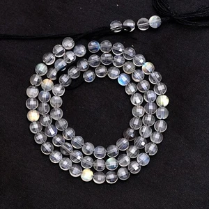 Natural AAA+ Labradorite Semi Precious Gemstone 4mm Coin Faceted Beads 13"Strand - Bild 1 von 6