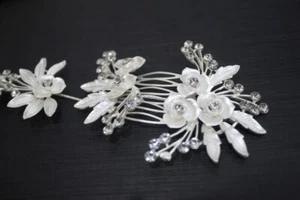 Silver tone hair comb bridal wedding crystal rhinestone hair accessories ha1916 - Picture 1 of 5
