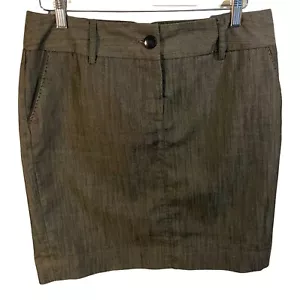 Willi Smith Dark Gray Pencil Short Skirt Pockets Belt Loops Size 10 - Picture 1 of 6