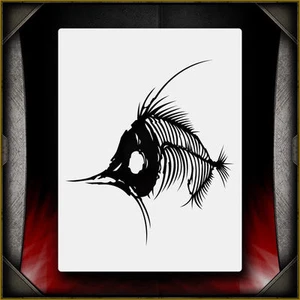 Fish Bones 2 - Airbrush Stencil Template Airsick - Picture 1 of 1