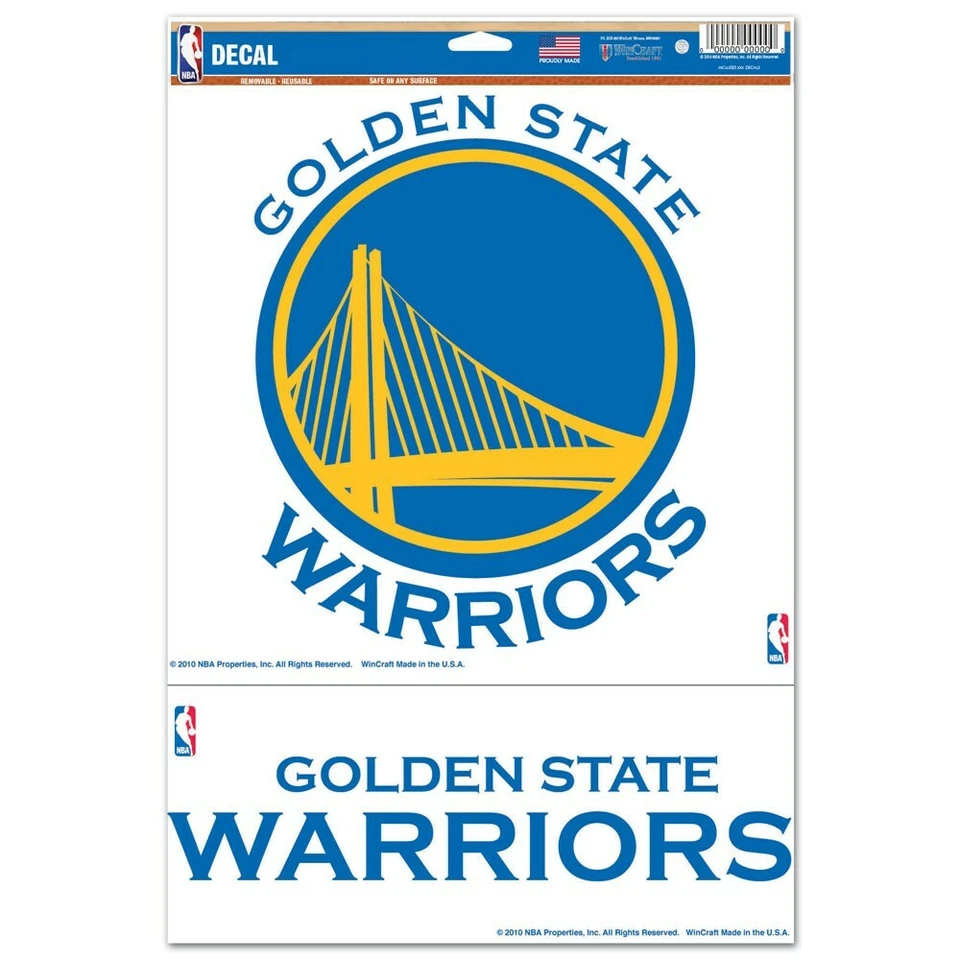 GOLDEN STATE WARRIORS LOGO ULTRA DECALS 11"X17" BRAND NEW FREE SHIPPING - Image 1 of 1
