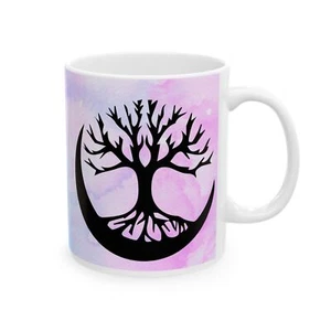 Tree of Life & Moon Keramikbecher (11oz, 15oz), Baum des Lebens und Mond Kaffeetasse - Bild 1 von 12