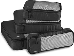 Amazon Basics Packing Cubes for Travel, Packing Organizers Set, 4-Piece-Set (Sli - Picture 1 of 5