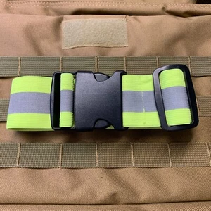 HI-VIZ Yellow Reflective Elasticated Safety Belt, British Army Issue - Picture 1 of 9