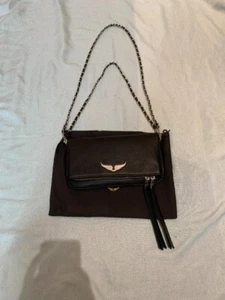 ZADIG & VOLTAIRE Pochette Rock Argent Shoulder Crossbody Bag w/Dust Bag BLK Neu ohne Etikett - Bild 1 von 10