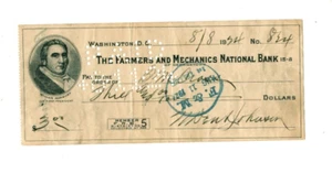 1924 check signed by U.S. Army Sgt. Bennett M. Cross -- WWI -- Virginia - Picture 1 of 7