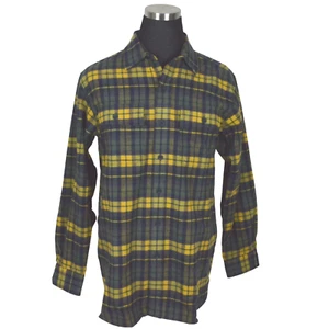 Camicia uomo LL Bean M giallo verde camoscio cotone a quadri NUOVA - Foto 1 di 10