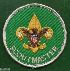 BOY SCOUT ADULT POSITION PATCH - SCOUTMASTER - PLASTIC BACK - FREE SHIPPING - Picture 1 of 2