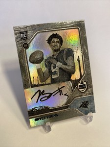 1/1 HAND-PAINTED & ENGRAVED WOOD Bryce Young Rookie Card 🎨🏈 Panthers RC
