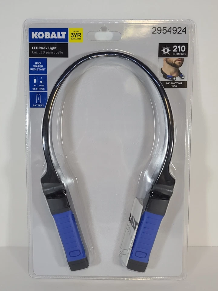 Kobalt LED Neck Light IPX4 Water Resistant 210 Lumens Batteries Included 2954924