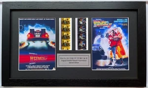 Back To The Future 1 & 2 Original Double 35mm Film Cell Memorabilia + COA - Afbeelding 1 van 10