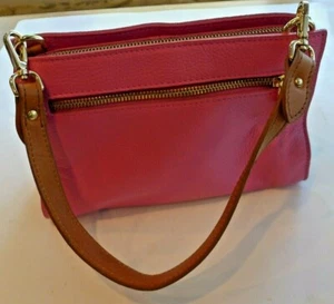 Bolso de Mano VALENTINA Rosa Cuero Guijarros Italia Excelente Estado - Imagen 1 de 11