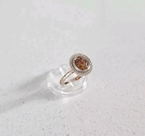 14ck Rose Gold Natural Champagne Zircon & Diamond Ring Size R Value $4420 - Picture 1 of 7