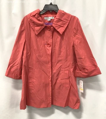 Chaqueta Larry Levine Coral Mezcla Algodón Botón y Frontal a Presión MUJER M Foto 1 de 4