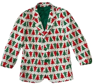 Chaqueta Blazer Suslo Couture Niño Árboles de Navidad Vacaciones Talla S 8 Rojo Verde - Imagen 1 de 5