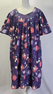 National Since 1952 Vintage Haus Terrasse Kleid Mumu Blumenmuster lila 3X gebraucht, in einwandfreiem Zustand - Bild 1 von 10