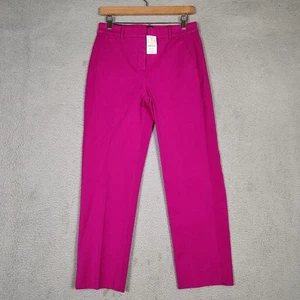 J.Crew Kallie Anzughose Damen 4 rosa vorne flach gerades Bein Knöchel Karriere neu mit Etikett - Bild 1 von 14