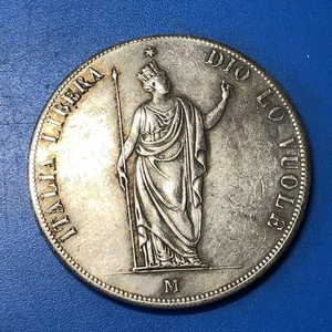 Antique Italian Coin 1848 Lombardy Kingdom Large Silver Commemorative Coin - Picture 1 of 5