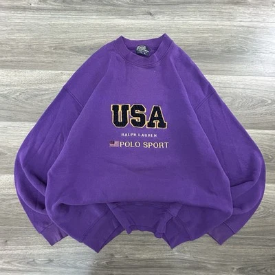 Ralph Lauren Polo Sudadera Deportiva Adulto Extra Grande Spellout Bandera Oso Hecha en EE. UU. Foto 1 de 4