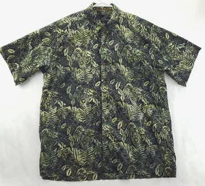 Pete Huntington Shirt Mens 2XL Black Green Hawaiian Tropical Beach Button-Up - Picture 1 of 12