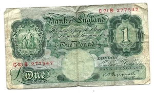Bank of England (P369a) 1 Pound 1948 Peppiatt - Picture 1 of 2