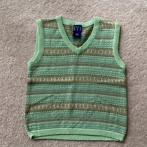 BABY GAP PULLOVER WESTE, 24-33 MONATE, V-AUSSCHNITT VORNE, GRÜN, BLAU, MEHR, BAUMWOLLE - Bild 1 von 3