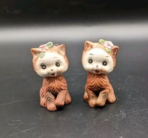Figura de porcelana vintage de gatito salero y pimentero gato gatito 2,5" - Imagen 1 de 7
