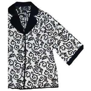 Liorah Womens Silver Vine Knit Jacket Sz 22 Wool Blend Metallic Cardigan Sweater - Picture 1 of 21