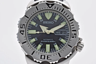 【NEAR MINT】SEIKO 7S26-0350 Black Monster Automatic Men's Watch 42mm From JAPAN - Image 1 of 4