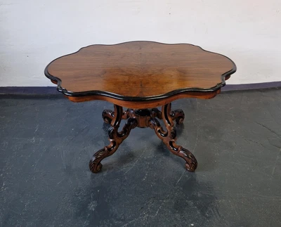 Antiker Tisch Esstisch Schnitzereien oval Mahagoni 19. Jh. - Bild 1 von 4