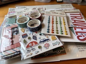 Simple Stories Travel Themed Scrapbooking Cards, Papers, and Embelishments NEW - Picture 1 of 6