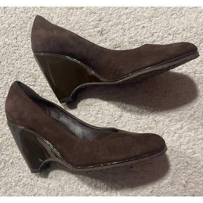Коричневые замшевые туфли на танкетке с круглым носком Cole Haan NikeAir Talia размер 7,5 B G7 D22722 - Изображение 1 из 4
