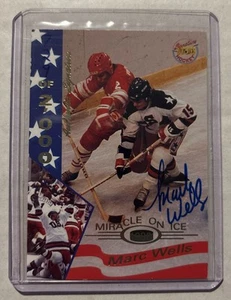 Marc Wells 1995 Signature Rookies 1980 Miracle On Ice Auto #40 USA /2000 - Picture 1 of 2