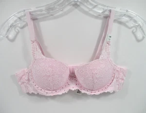 -NUEVO CON ETIQUETAS Sujetador Victoria's Secret "ROSA" Balconette Push Up con Cordones Talla 36AA Blanco - Imagen 1 de 5